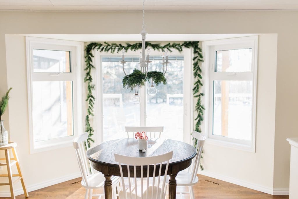 Simple greens add a festive Christmas spirit to The Ginger Home\'s Dining Nook