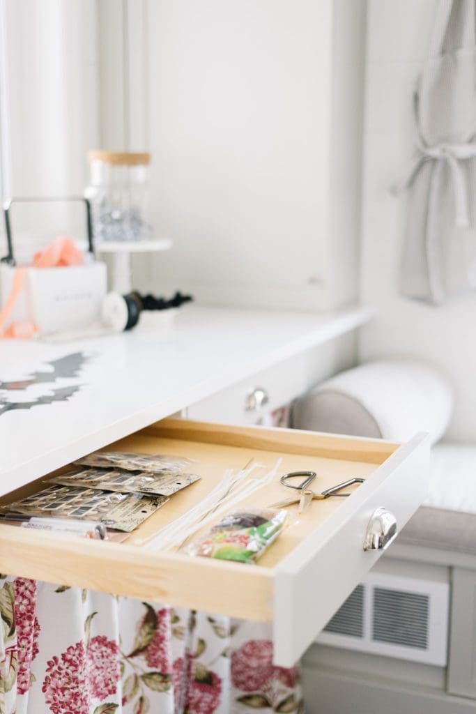 Drawers add extra storage in this mudroom designed by The Ginger Home