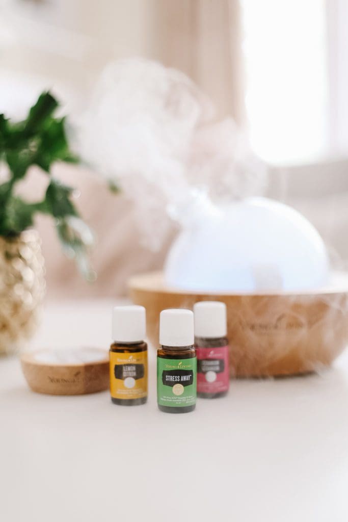 diffuser with essential oil bottles