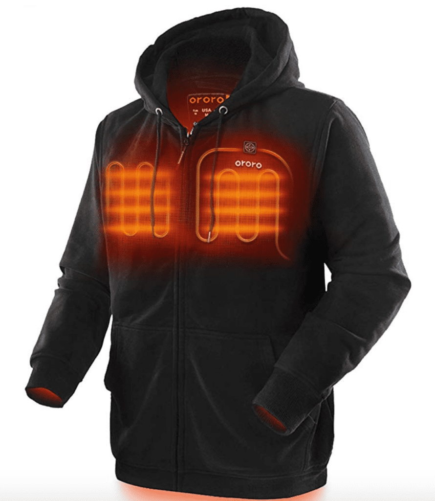 A heated hoody makes an excellent Christmas gift for men!