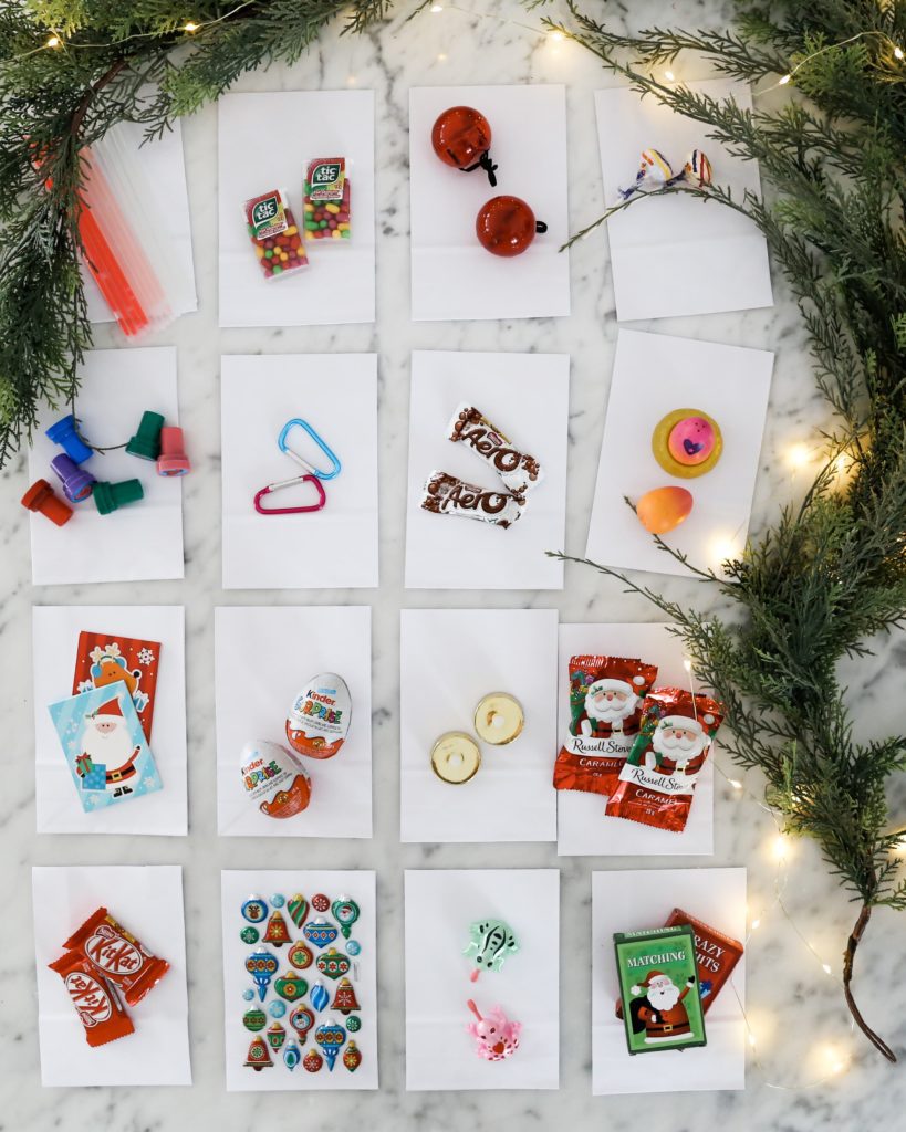 Non-candy items for kids advent calendar