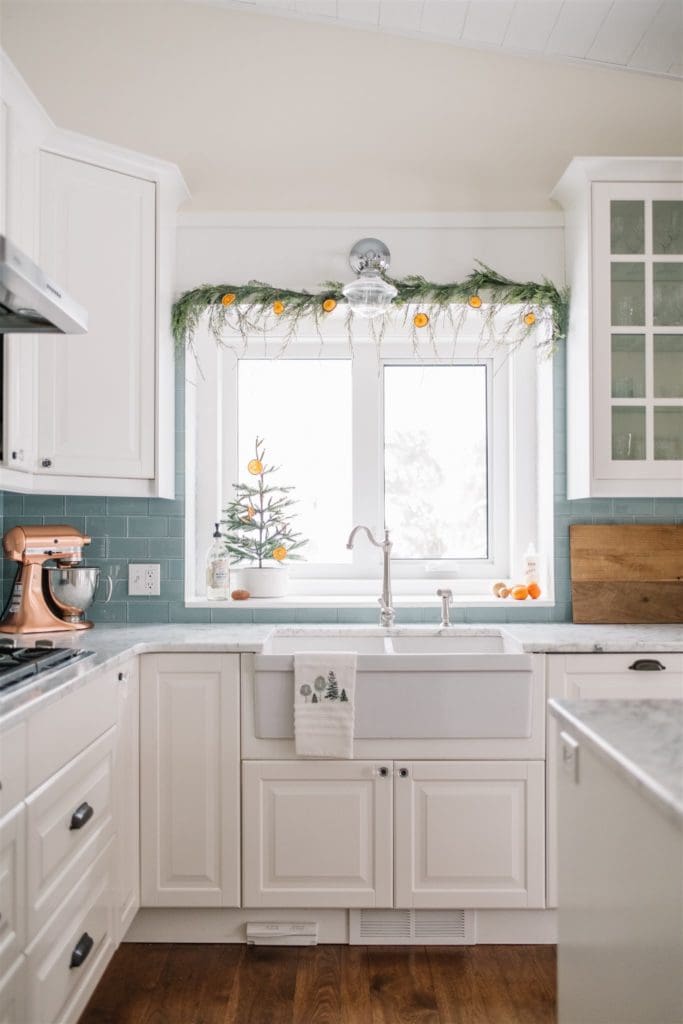 Dried Orange Garland in kitchen