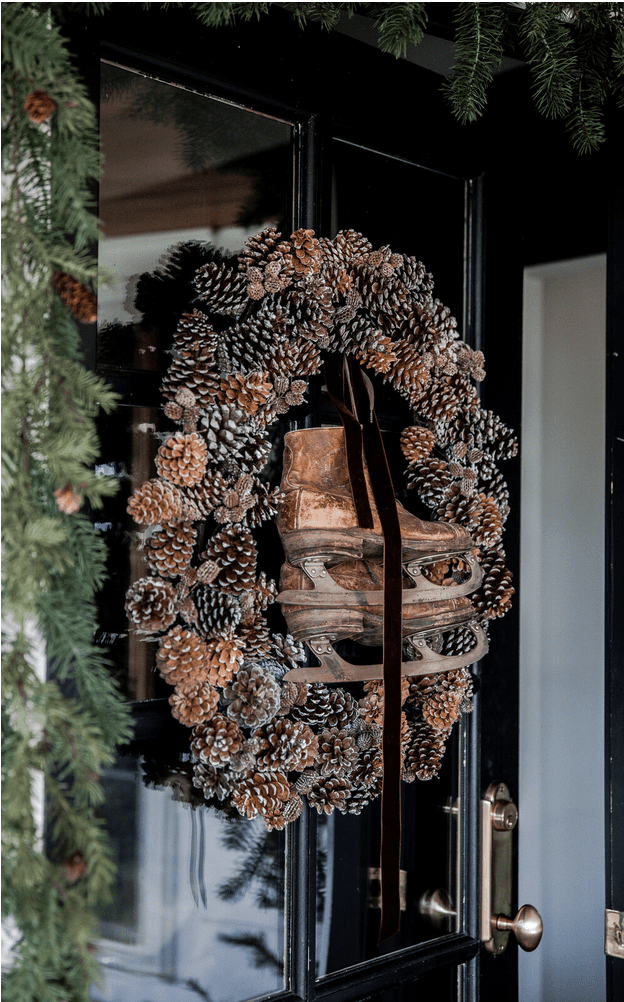 Add skates to your holiday wreath for a vintage feel!