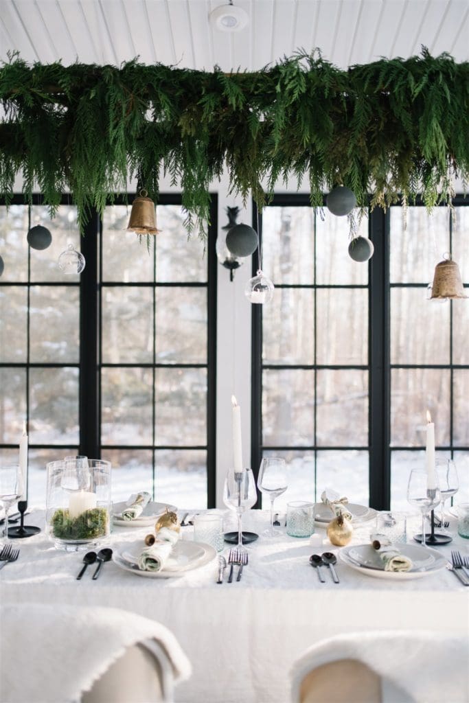 A modern country christmas table setting