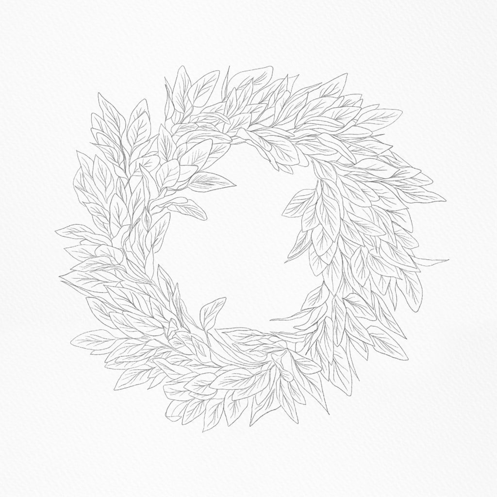 Free printable art print - simple wreath