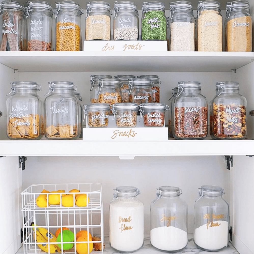 pantry with glass jars