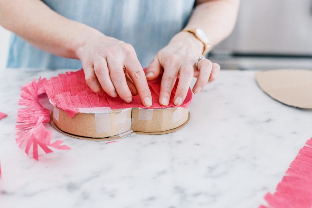 making a heart pinata for valentine\'s day