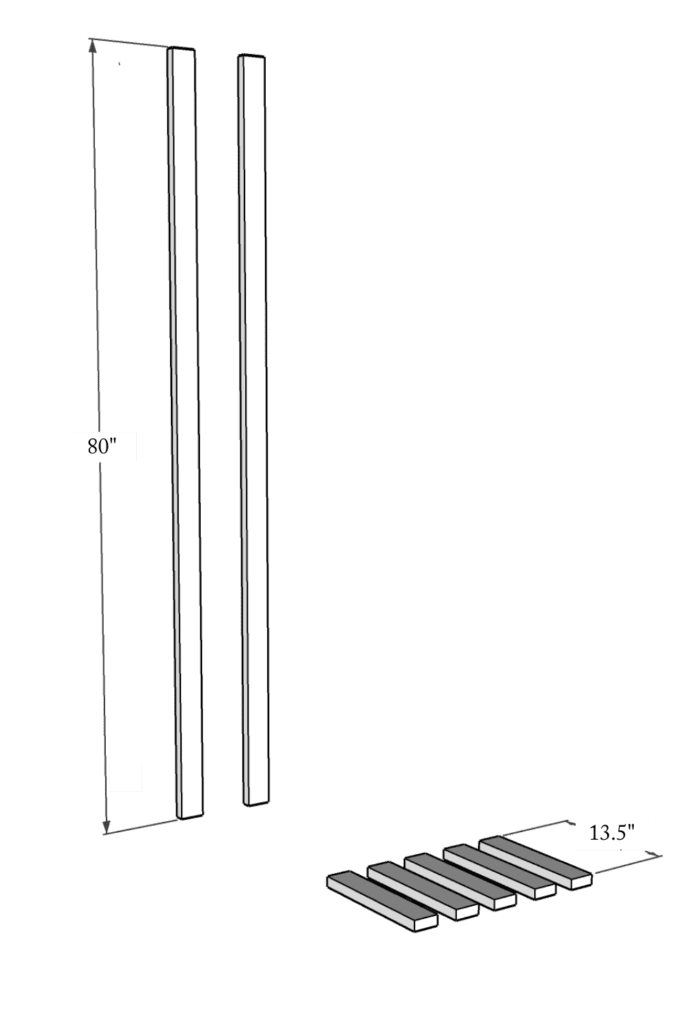 diagram of rolling ladder components