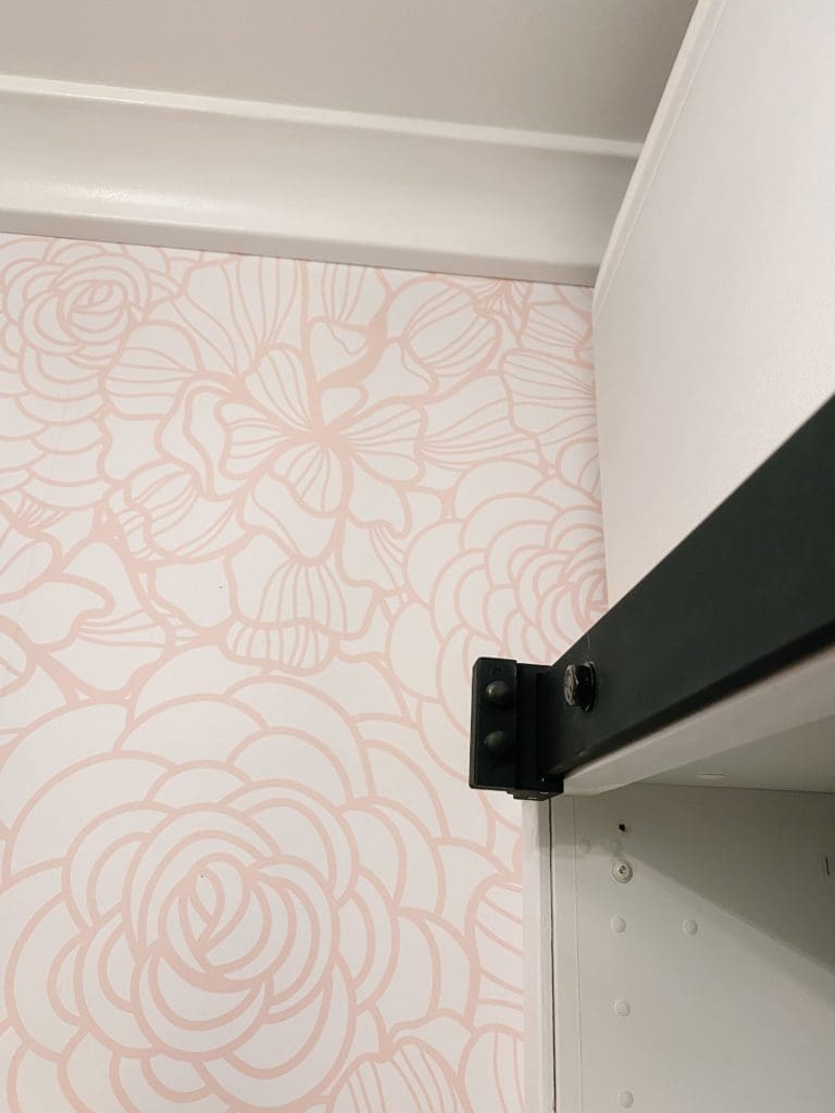 close of up rolling ladder rail