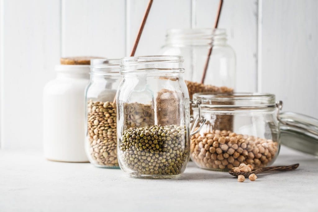 food in glass containers