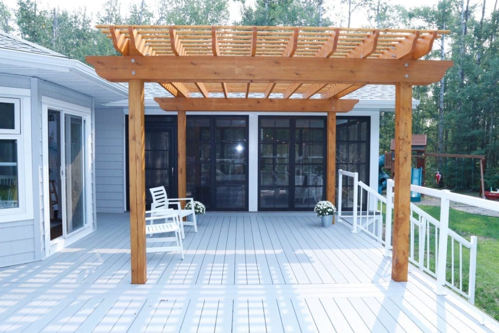 large cedar pergola