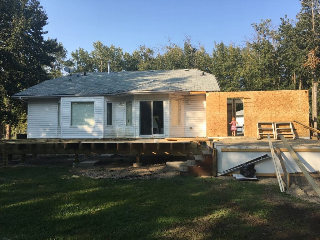 back of house progress, mudroom walls up