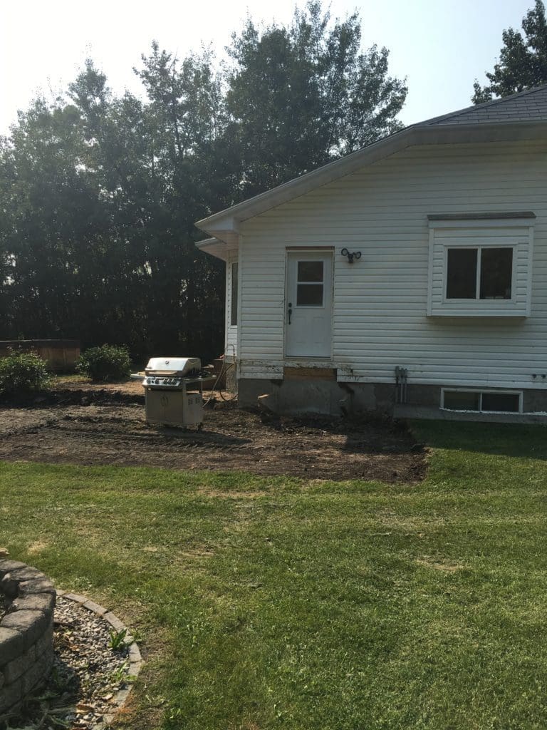 side view of small house ready for addition