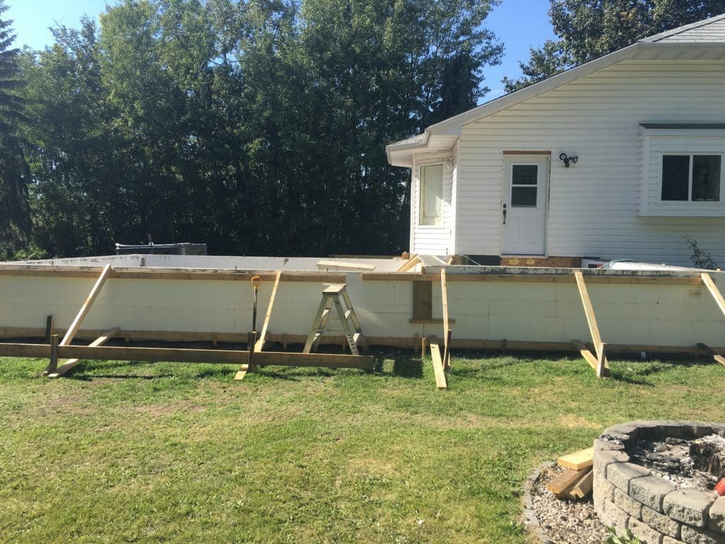 addition foundation on side of house