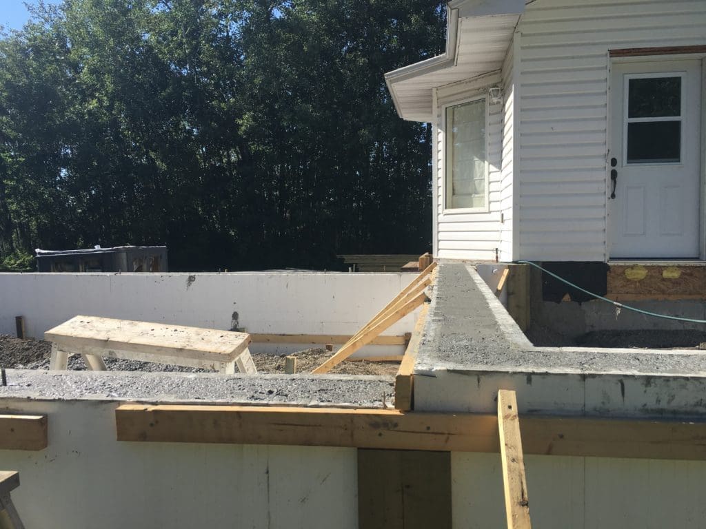 close up of house foundation