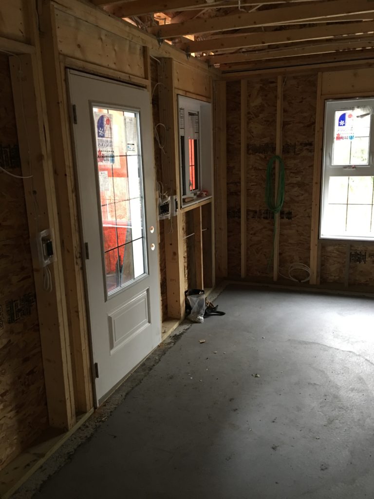 inside of unfinished home addition 
