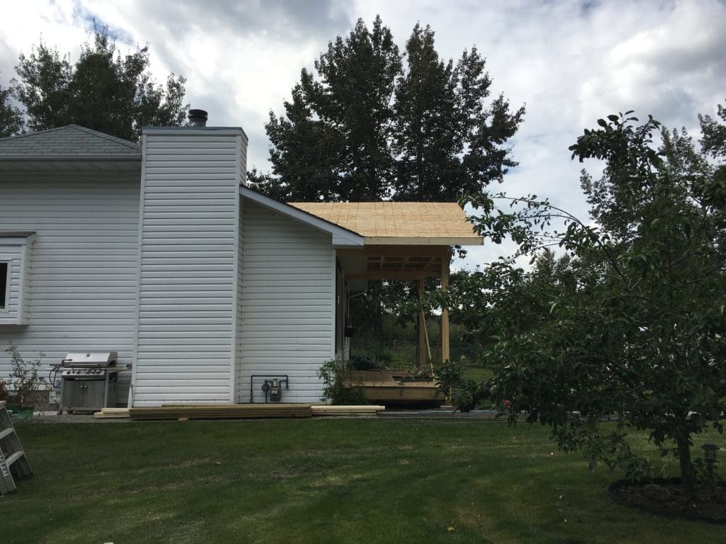 side view of front porch addition