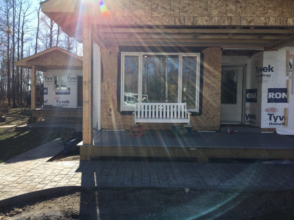 front porch being built