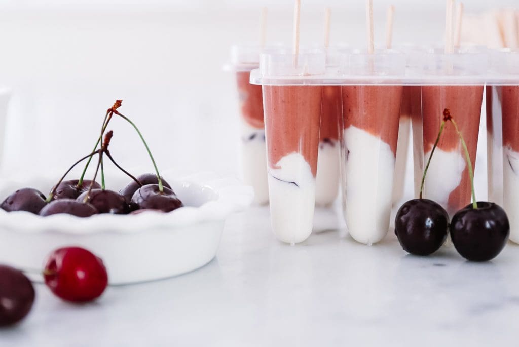 cherry creamsicles in pospsicle mold