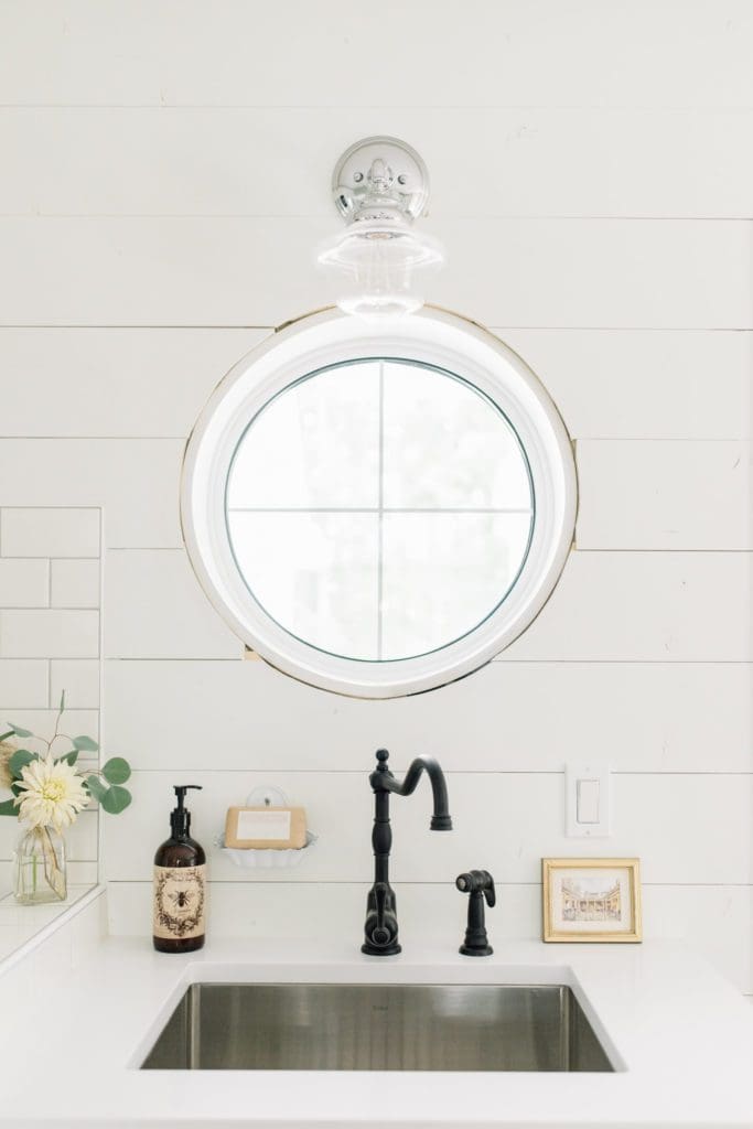 round window above a sink