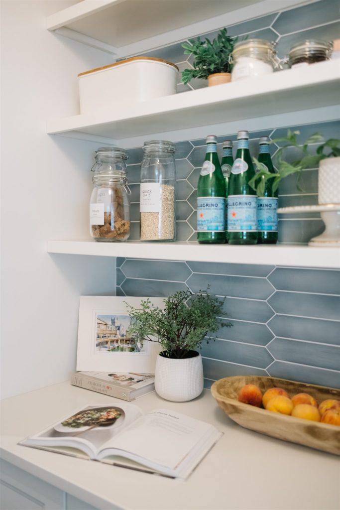 pantry with blue tile