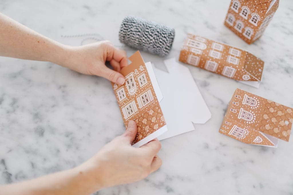 folding a gingerbread house box