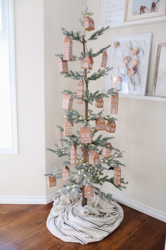 Gingerbread house advent Christmas tree