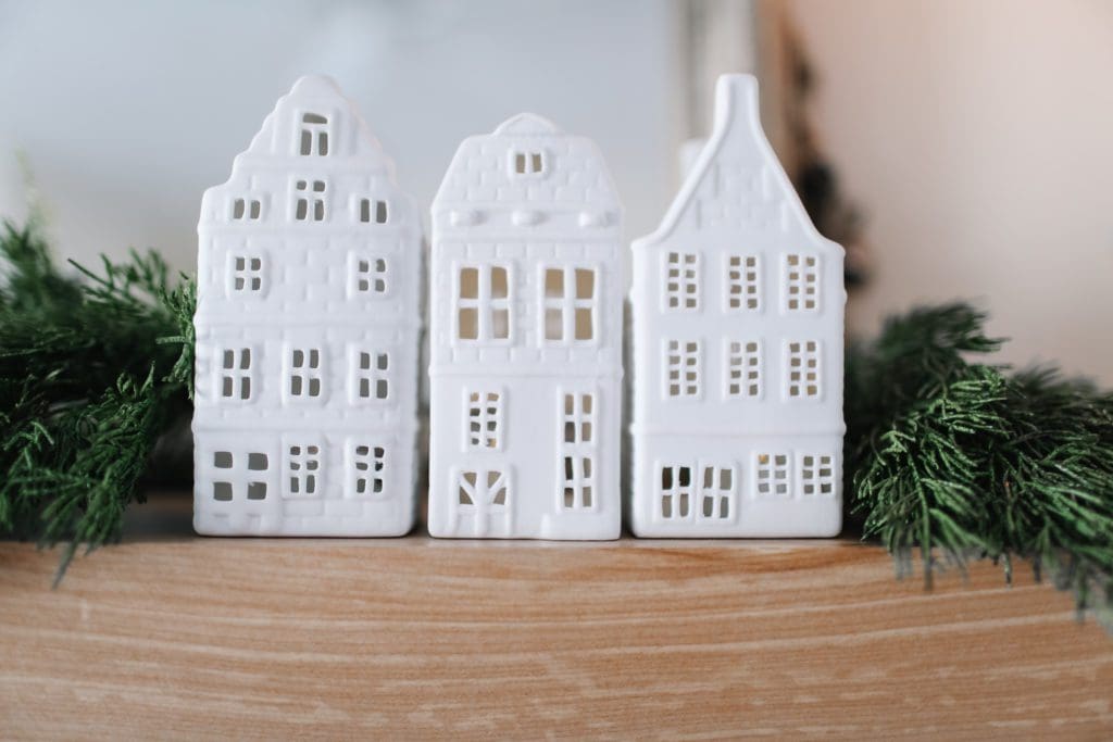 white Amsterdam house candle holders