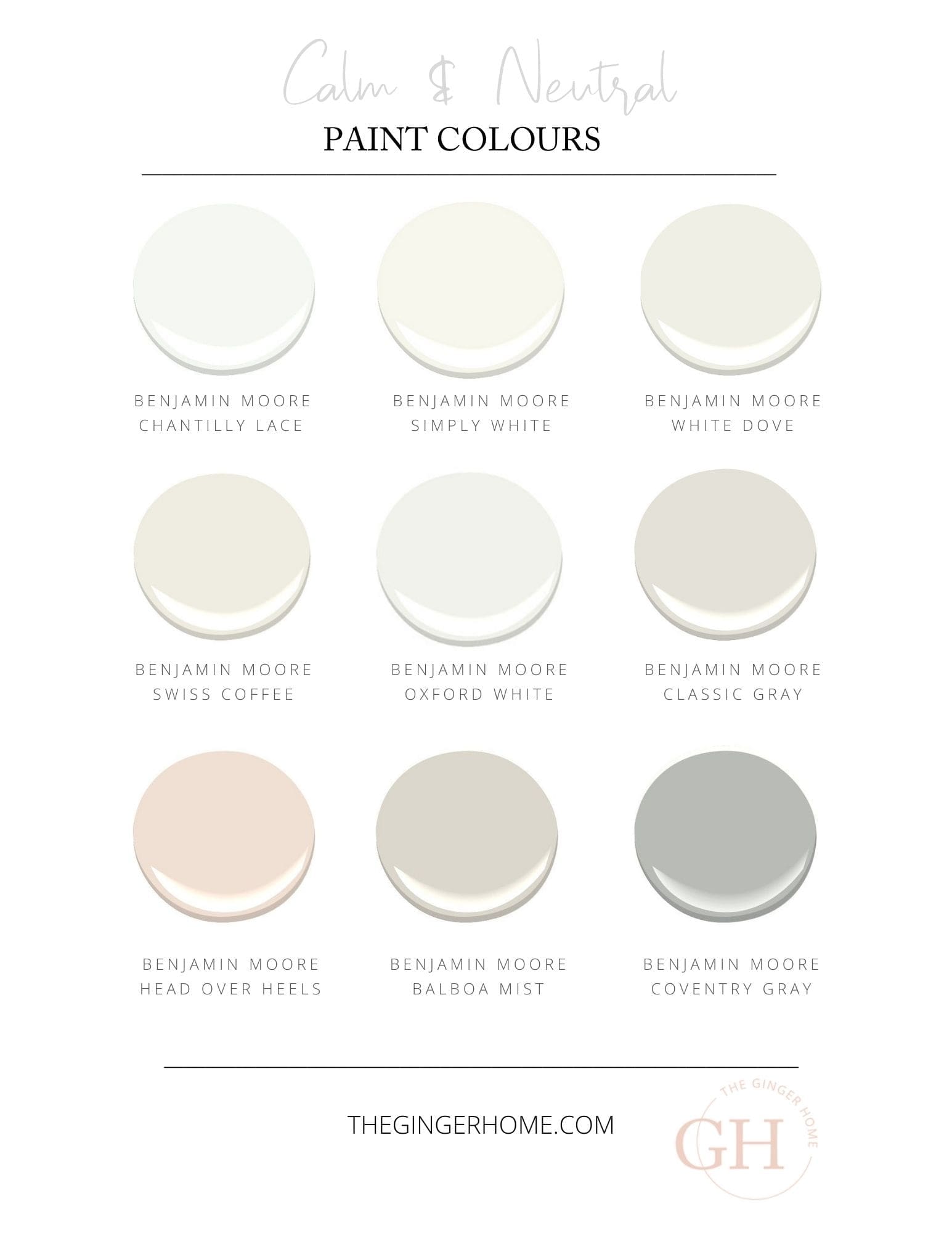 The Best Interior Paint Colours for your Home - The Ginger Home