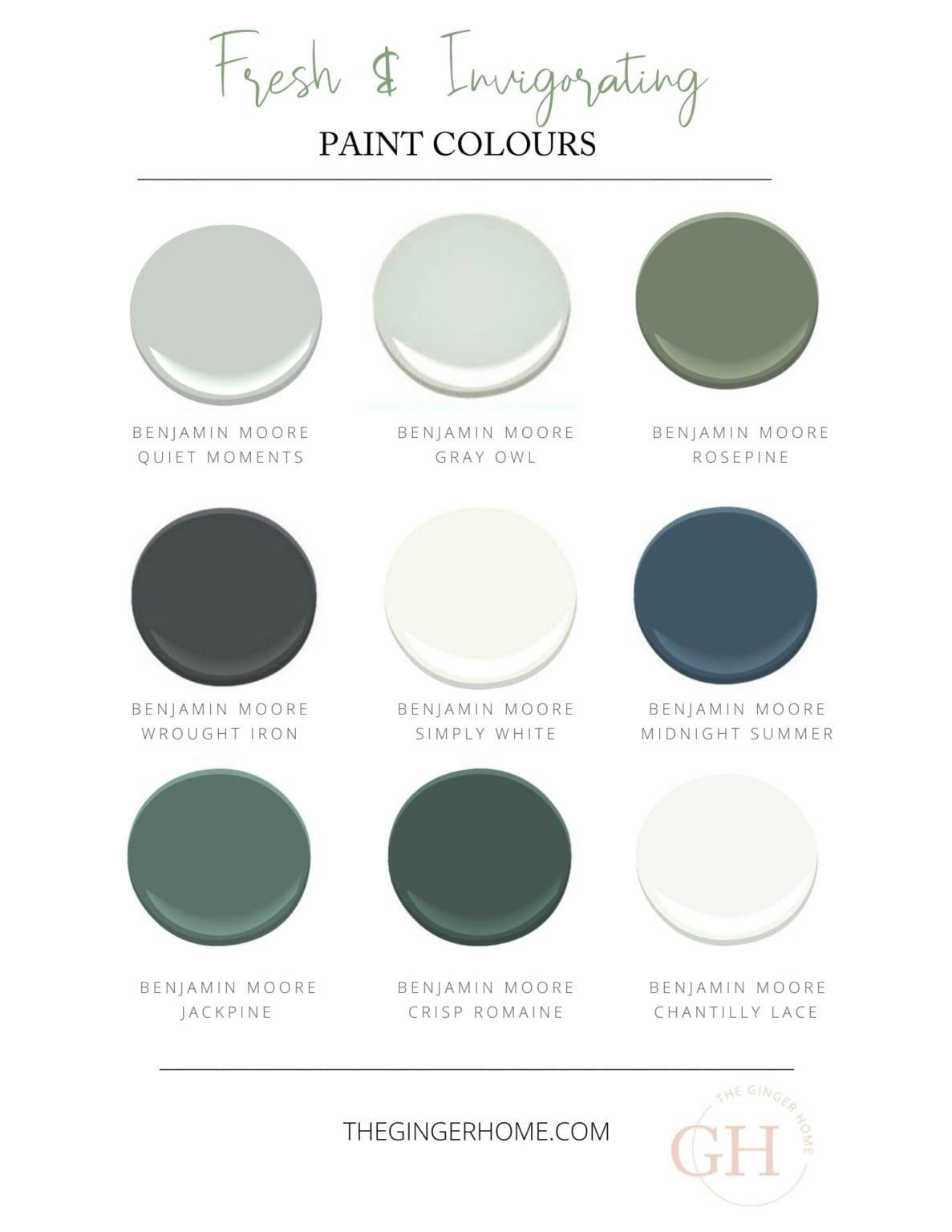 The Best Interior Paint Colours for your Home - The Ginger Home