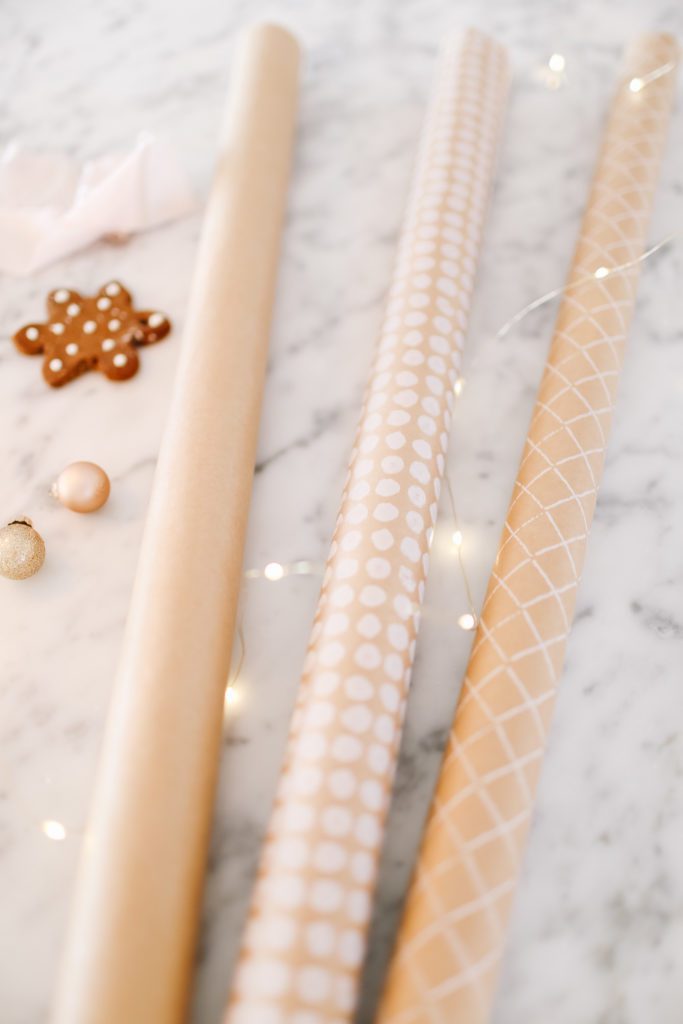 Brown paper gift wrap rolls