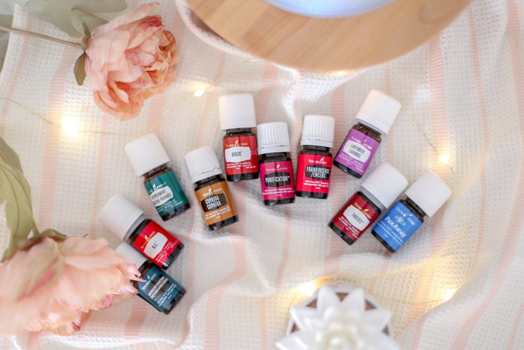rainbow selection of essential oils
