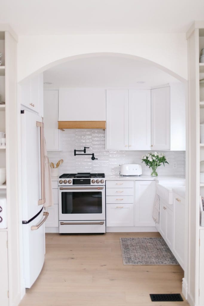 simple white galley kitchen