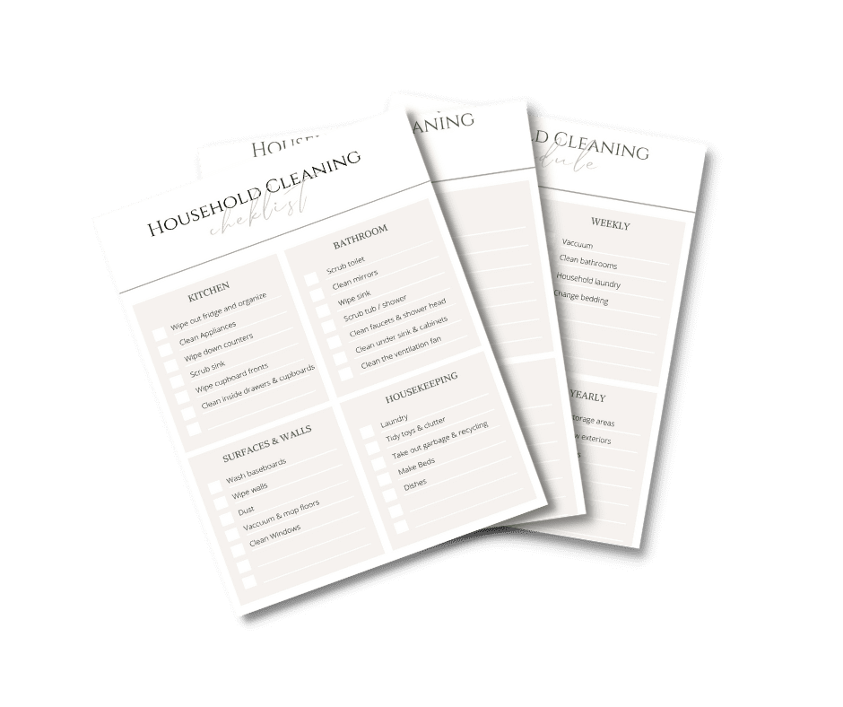 household cleaning checklist pages