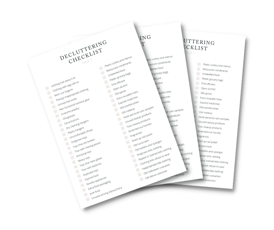 Decluttering checklist workbook