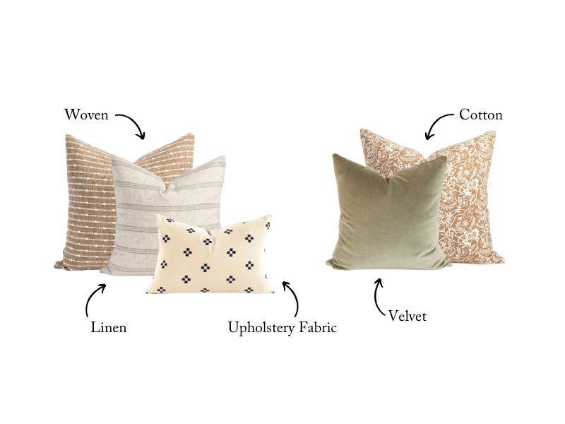 pillows of different textures